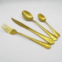 Ver imagem 7 de Jogo de Talheres Conjunto 24 Peças Luxo Dourado Jantar Cozinha Mesa Gourmet Colher Garfo Faca