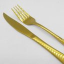 Ver imagem 6 de Jogo de Talheres Conjunto 24 Peças Luxo Dourado Jantar Cozinha Mesa Gourmet Colher Garfo Faca