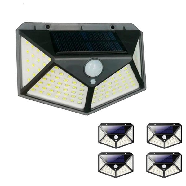 Luminária Solar Kit com 5 Unidades Sensor de Movimento 3 Funçoes Lâmpada Presença Parede Led
