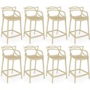 Ver imagem 1 de Kit 8 Banquetas Média Allegra 66cm Design Cozinha/bancada - Nude