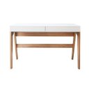 Ver imagem 3 de Escrivaninha Mesa Escritório 26105 Trend 2 Gavetas 125cm Hanover E Off White