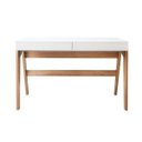 Ver imagem 3 de Escrivaninha Mesa Escritório 26105 Trend 2 Gavetas 125cm Hanover e Off White Bege