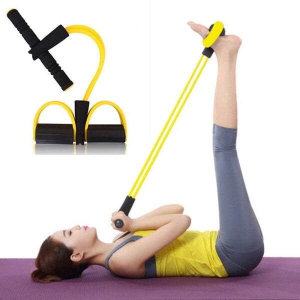 Elastico Extensor 4 tubos Academia Casa Tonificação Pilates Fit Puxe Corda Intensidade exercicio - 8