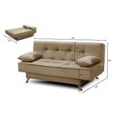 Ver imagem 6 de Sofá Cama 1,80m Flavia Suede Bege Rover & Beato