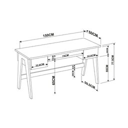 Escrivaninha 150cm 3 Gavetas 26106 Trend  - 4