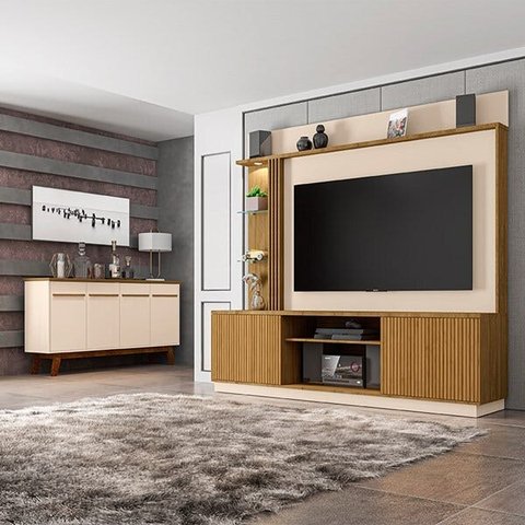 Conjunto Sala Home Atlanta TV 65 Polegadas com Led Buffet Opala