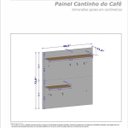 Ver imagem 3 de Painel para Aparador Preto 5 Ganchos Prateleiras Cantinho do Café Bechara 72x68x11
