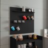 Painel para Aparador Preto 5 Ganchos Prateleiras Cantinho do Café Bechara 72x68x11 - 1