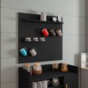 Ver imagem 1 de Painel para Aparador Preto 5 Ganchos Prateleiras Cantinho do Café Bechara 72x68x11
