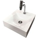 Ver imagem 1 de Cuba Quadrada Sobrepor com Torneira Aa05 e Valvula Click Inox