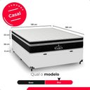Ver imagem 6 de Cama Box Baú Casal + Colchão Paris Molas Ensacadas Preto Couro Branco/preto