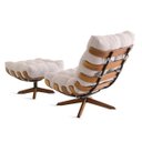 Ver imagem 2 de Poltrona Costela Tradicional com Puff Linho Nude Base Madeira