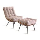 Ver imagem 1 de Poltrona Costela Tradicional com Puff Linho Nude