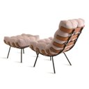 Ver imagem 2 de Poltrona Costela Tradicional com Puff Linho Nude