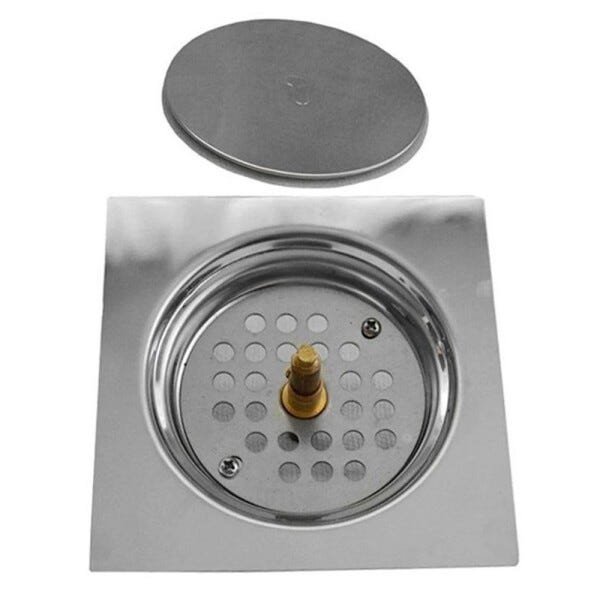 Kit 2 Ralos Click Inteligente Aço Inox 15x15 Pop Up Banheiro Lavabo Casa - 3