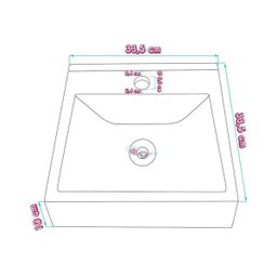 Cuba Quadrada Sobrepor Torneira CA04 e Valvula Click Metal - 3