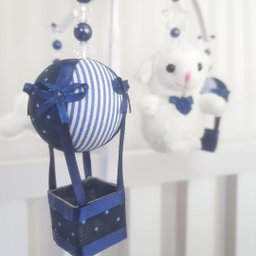 MOBILE PARA BERÇO MUSICAL GIRATÓRIO OVELHA BALÃO MARINHO - 2