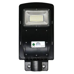 Luminária Solar Poste com Suporte Placa Completa LED 50W Sensor Controle Jardim Rua - 10