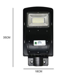 Luminária Solar Poste com Suporte Placa Completa LED 50W Sensor Controle Jardim Rua - 5