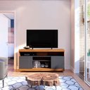 Ver imagem 2 de Rack para Sala Bancada de Tv 47 Pol 136cm Ariele Noce Milano/preto Fosco C04 - D’Rossi