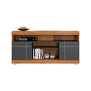 Ver imagem 7 de Rack para Sala Bancada de Tv 47 Pol 136cm Ariele Noce Milano/preto Fosco C04 - D’Rossi