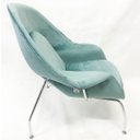 Ver imagem 4 de Poltrona Womb Chair com puff tecido veludo verde menta - Poltronas do Sul