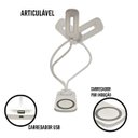 Ver imagem 2 de Luminária de Mesa LED Carregamento Sem Fio Induçao Celular Touch Articulavel 3 Cores