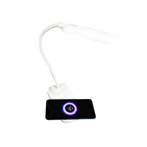 Luminária de Mesa LED Carregamento Sem Fio Induçao Celular Touch Articulavel 3 Cores - 4