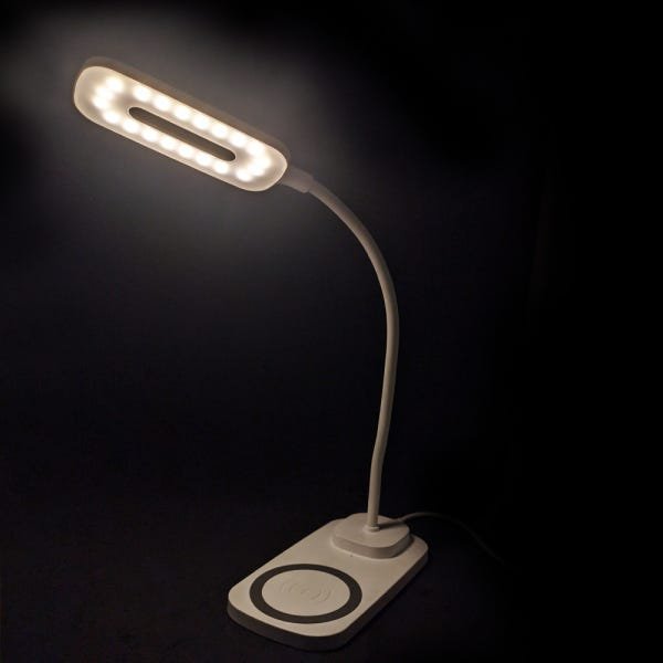 Luminária de Mesa LED Carregamento Sem Fio Induçao Celular Touch Articulavel 3 Cores - 5