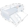 Cama Solteiro Mdf Branco com Escadinha/escorrega 03 Grades e Cabeceira Telinha Anatômica - 4
