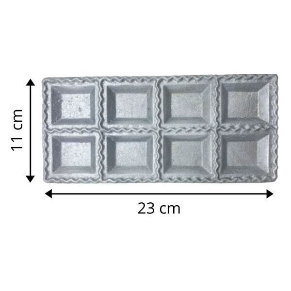 Forma Para Pastel Torteloni Ravioli Em Alumínio 8 Cavidades - 2