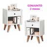 Conjunto 2 Mesa de Cabeceira Quarto Ldl-14478 1 Gav Pé Madeira - 1