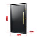 Ver imagem 2 de Porta Pivotante Alumínio Lambril c/Puxador Dir. Elite Preto Gold 240x120 Brimak