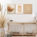 Ver imagem 2 de Trio de Quadros Bege MInimalista Frases Trigo