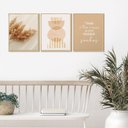 Ver imagem 3 de Trio de Quadros Bege MInimalista Frases Trigo