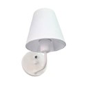 Ver imagem 1 de Arandela Clássica Branca Tecido Branco com Interruptor Uso Salas, Cabeceiras de Cama