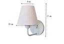 Ver imagem 3 de Arandela Clássica Branca Tecido Branco com Interruptor Uso Salas, Cabeceiras de Cama
