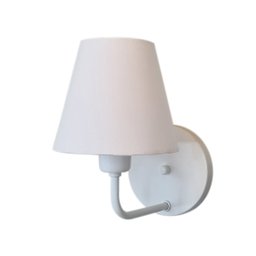 Arandela Clássica Branca Tecido Branco com Interruptor Uso Salas, Cabeceiras de Cama - 4