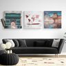 Quadros Mapa Mundi Paris G 3 Peças Borda Infinita - 1