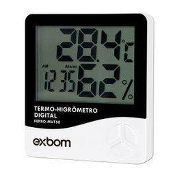 Termômetro Digital e Higrômetro para Medição de Umidade do Ar com Relógio Digital - 1