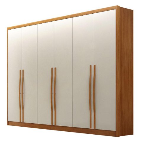 Guarda Roupa Casal Livorno 6 Portas 8 Gavetas Cinamomo Fendi - Novo Horizonte