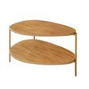 Ver imagem 3 de Mesa Lateral Decorativa Orgânica Pé Metal Tampo Mdf Moderna Canela