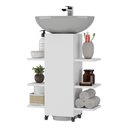 Ver imagem 2 de Gabinete Armário de Banheiro com Rodízios para Pia de Coluna Multimóveis MP5027 Branco