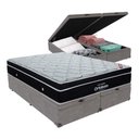 Ver imagem 1 de Cama+ Box com Bau Ortobom Colchão Queen com Molas Ensacadas Cor:cinza