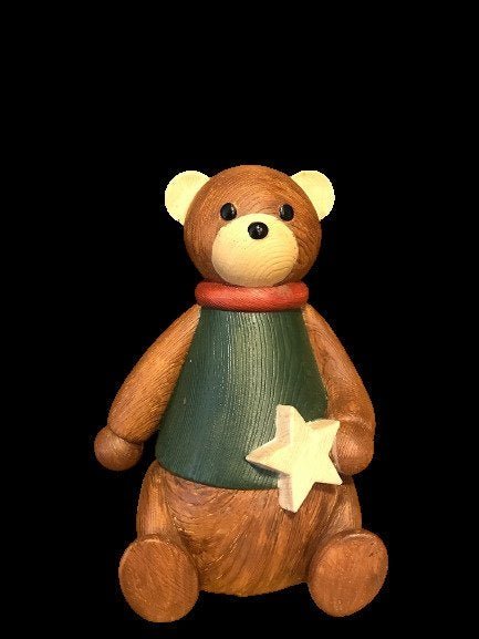 Urso Decorativo Com Estrela Em Resina