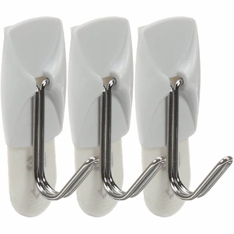 Gancho Adesivo para Utensílios Command Branco Mini 3 Unidades - H0002224865 - 3m Gancho Command Uten