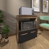 Balcão Armário Gabinete para Microondas e Forno Elétrico Cozinha Amanda Mobília Decor Savana Preto - 3