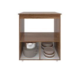 Balcão Armário Gabinete para Microondas e Forno Elétrico Cozinha Amanda Mobília Decor Savana Preto - 4