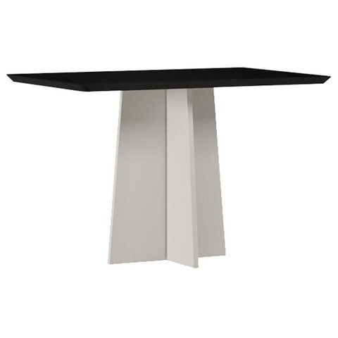 Mesa de Jantar Anitta 120x80 Cm com Vidro Off White Preto – New Ceval