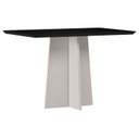 Ver imagem 1 de Mesa de Jantar Anitta 120x80 Cm com Vidro Off White Preto – New Ceval